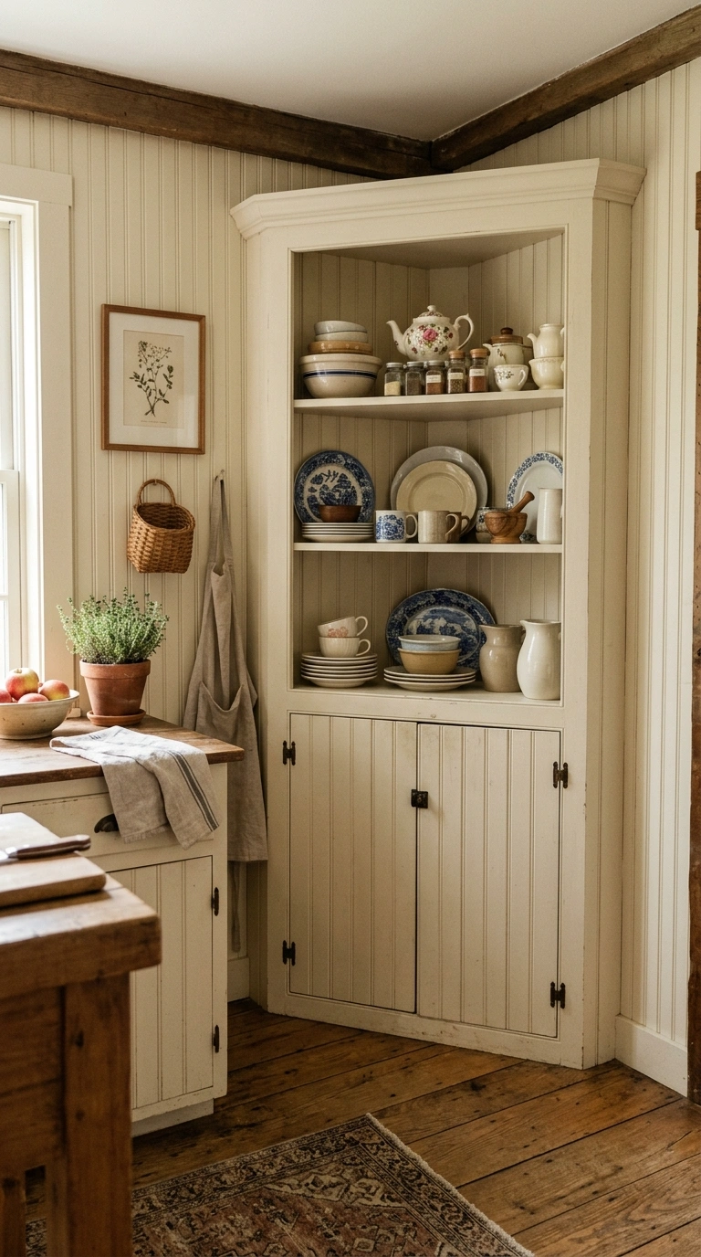 010 Farmhouse Corner Cupboard A kitchen corner featuri