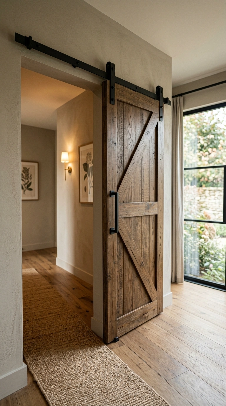 010 Sliding Barn Hardware An interior hallway with a w