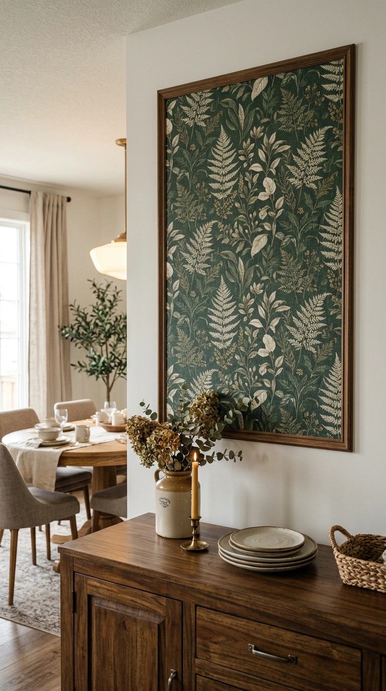 010 Wallpaper Accent Panel A dining room wall featurin