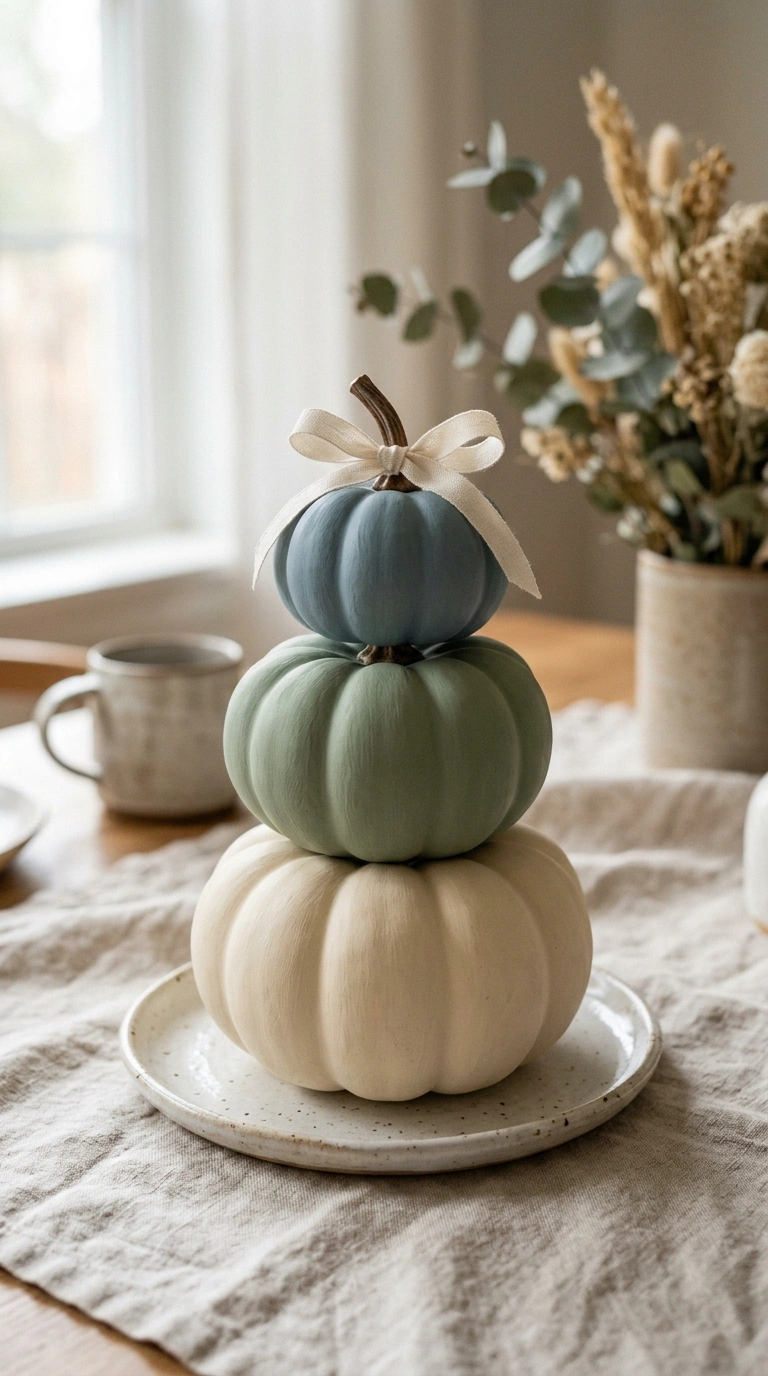 25 Dollar Tree Fall Decor Ideas That Look Expensive 12 011 11 Faux Pumpkin Stack A small plate styled with th