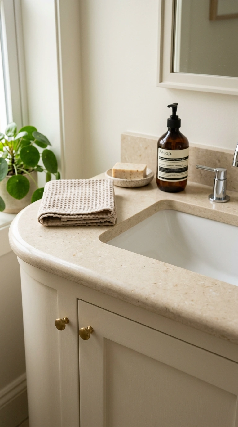 011 11 Rounded Vanity Edge A small bathroom vanity wit