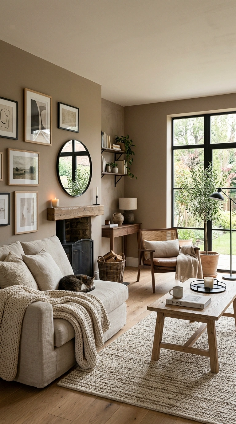 011 11 Warm Taupe A living room with warm taupe painte