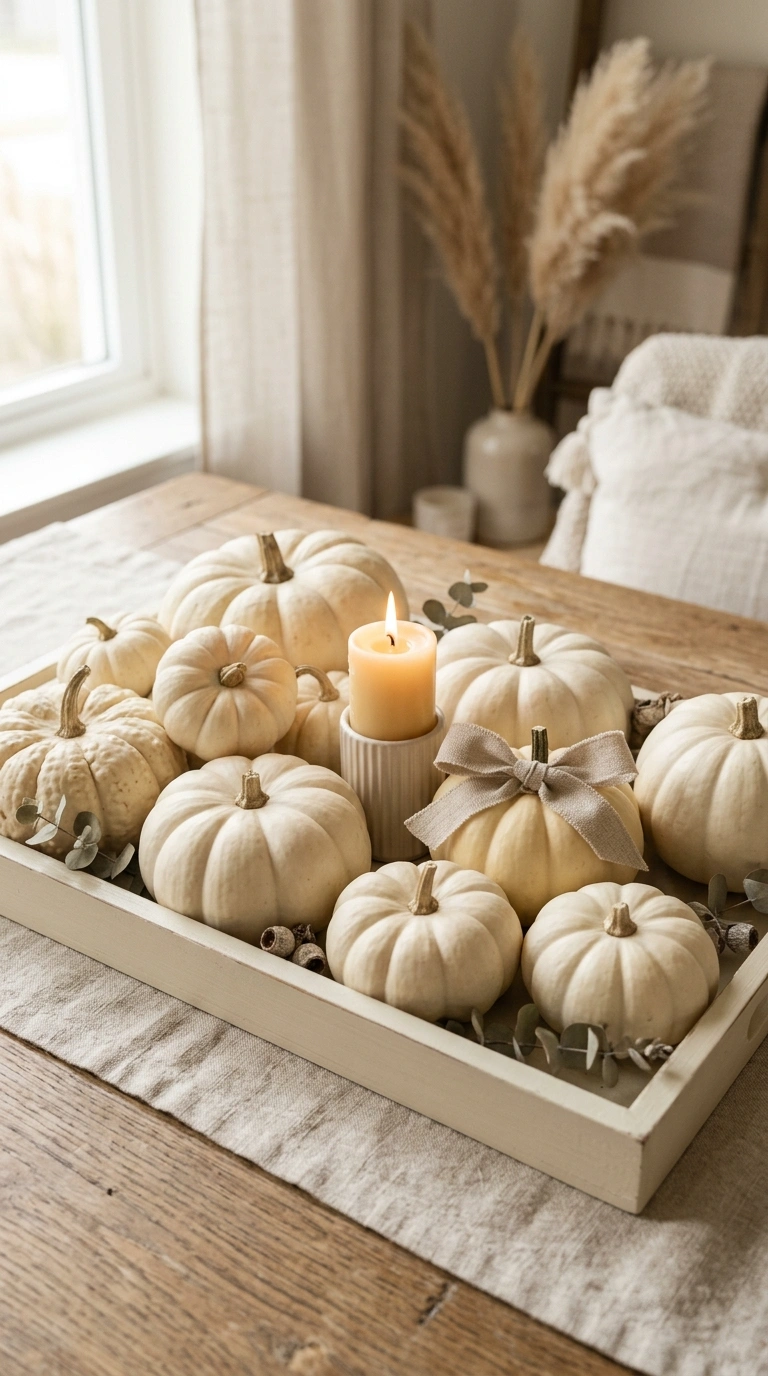 011 11 White Pumpkin Palette A tray styled entirely in