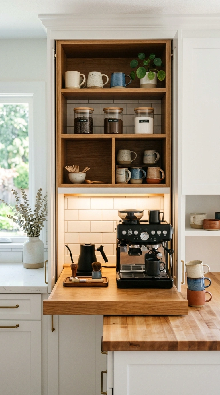 011 Built In Coffee Bar A built in kitchen coffee bar