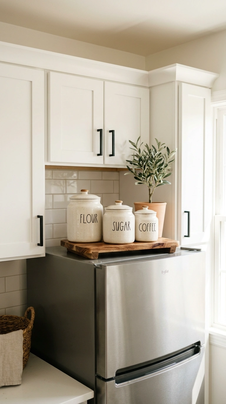 011 Ceramic Canister Set A warm white kitchen with thr