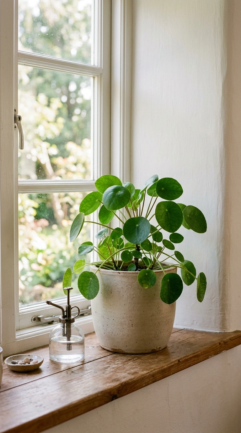 011 Fresh Potted Plants A windowsill featuring a simpl