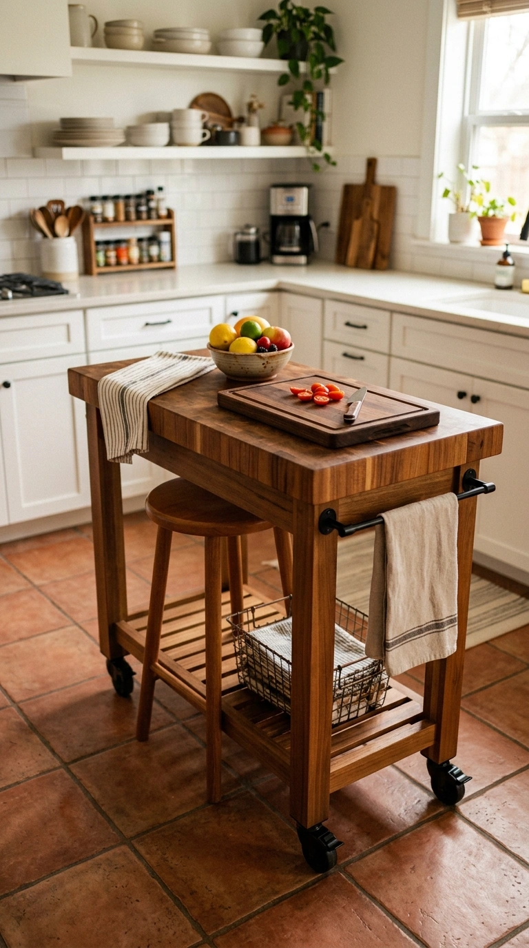 22 Creative Mini Kitchen Ideas for Small Spaces 12 011 Tiny Kitchen Island A narrow rolling kitchen islan