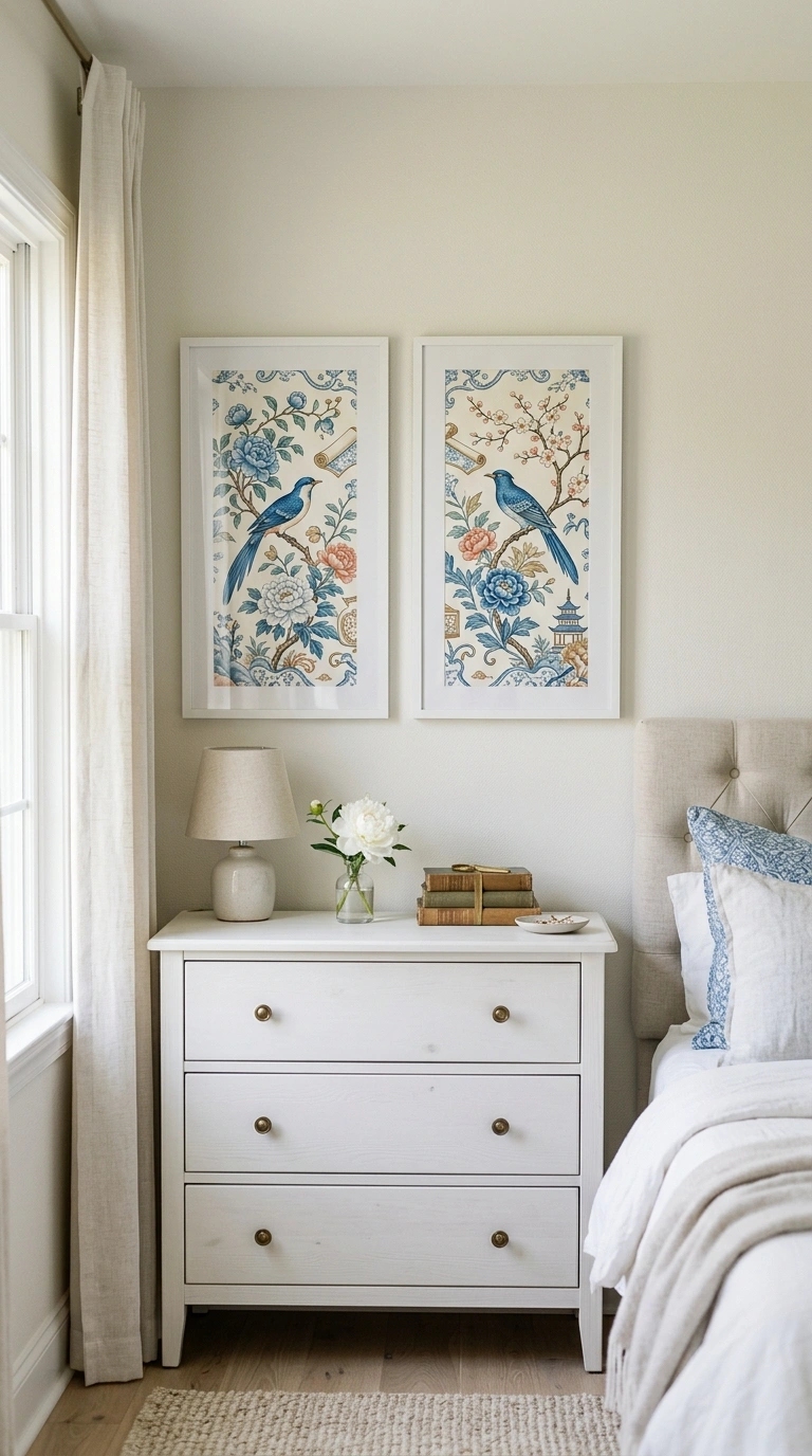 012 12 Chinoiserie Wall Art A pair of framed chinoiser