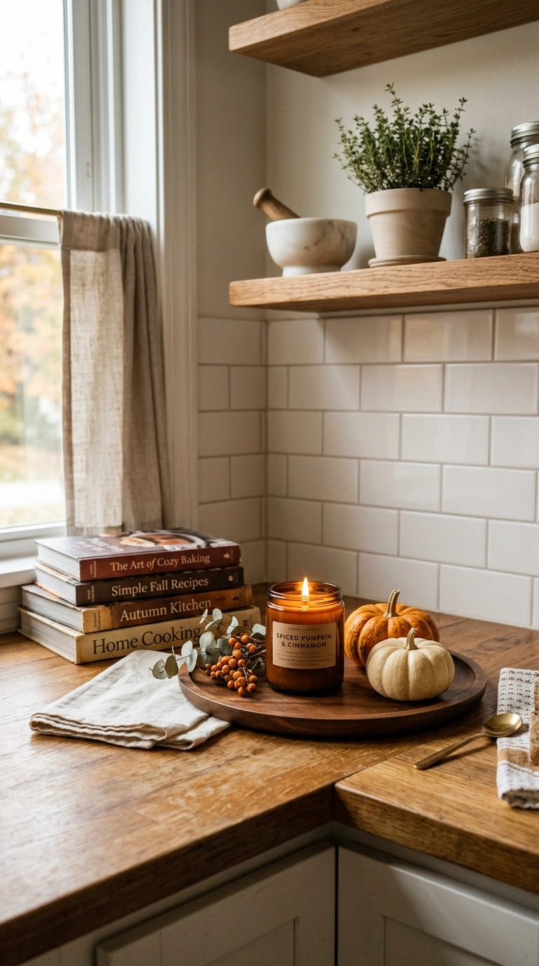 12 Easy Fall Home Ideas to Get Your Home Ready Before Halloween 13 012 12 Spiced Candle Kitchen Corner A kitchen counter