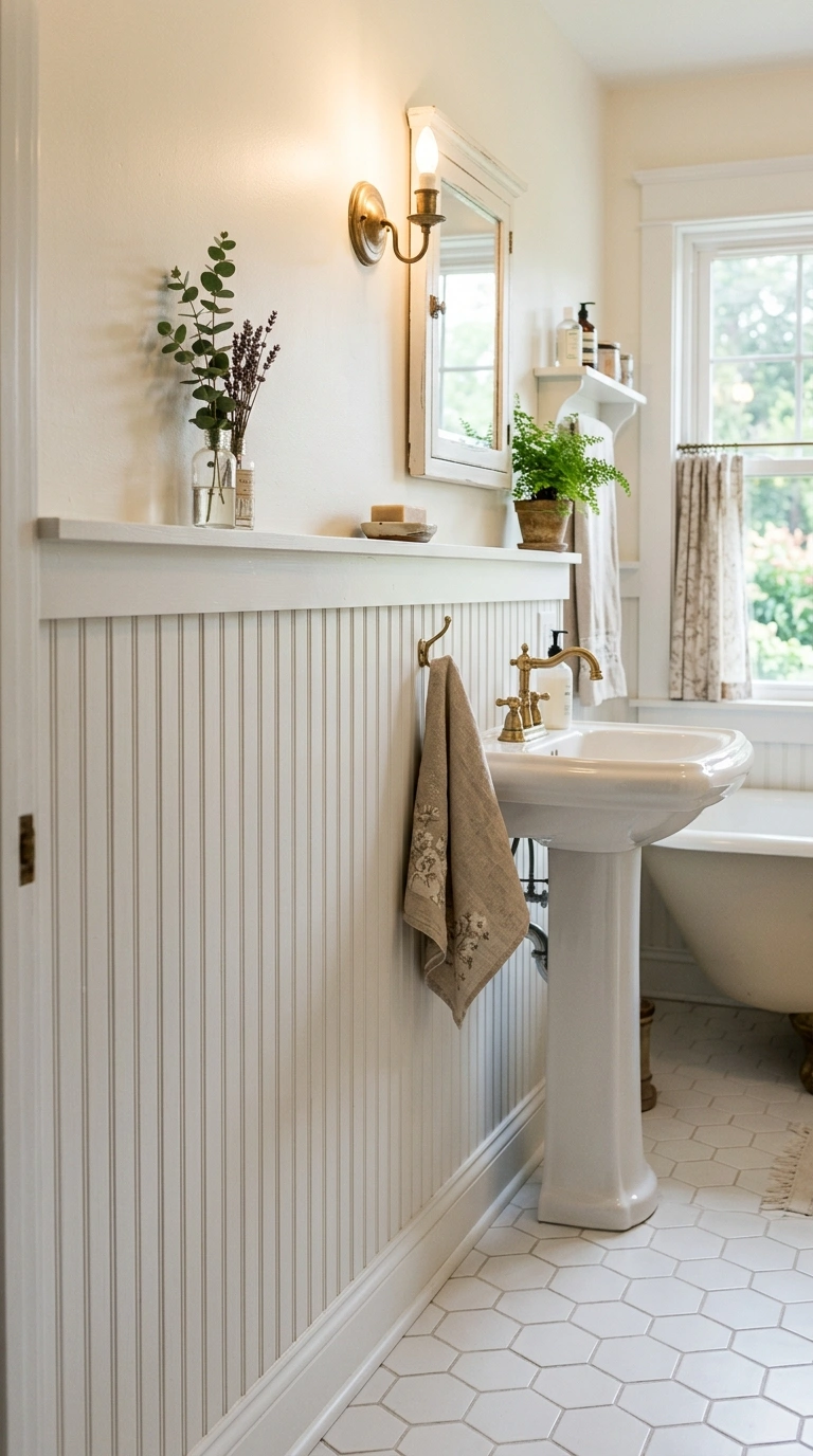 012 Beadboard Style Panels A cottage style bathroom fe