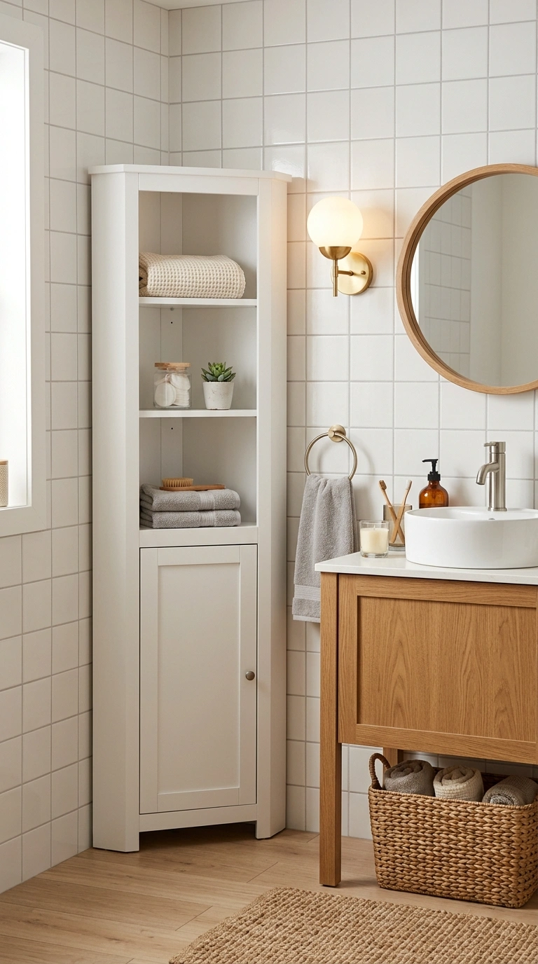 012 Corner Bathroom Cabinet A small bathroom corner fe