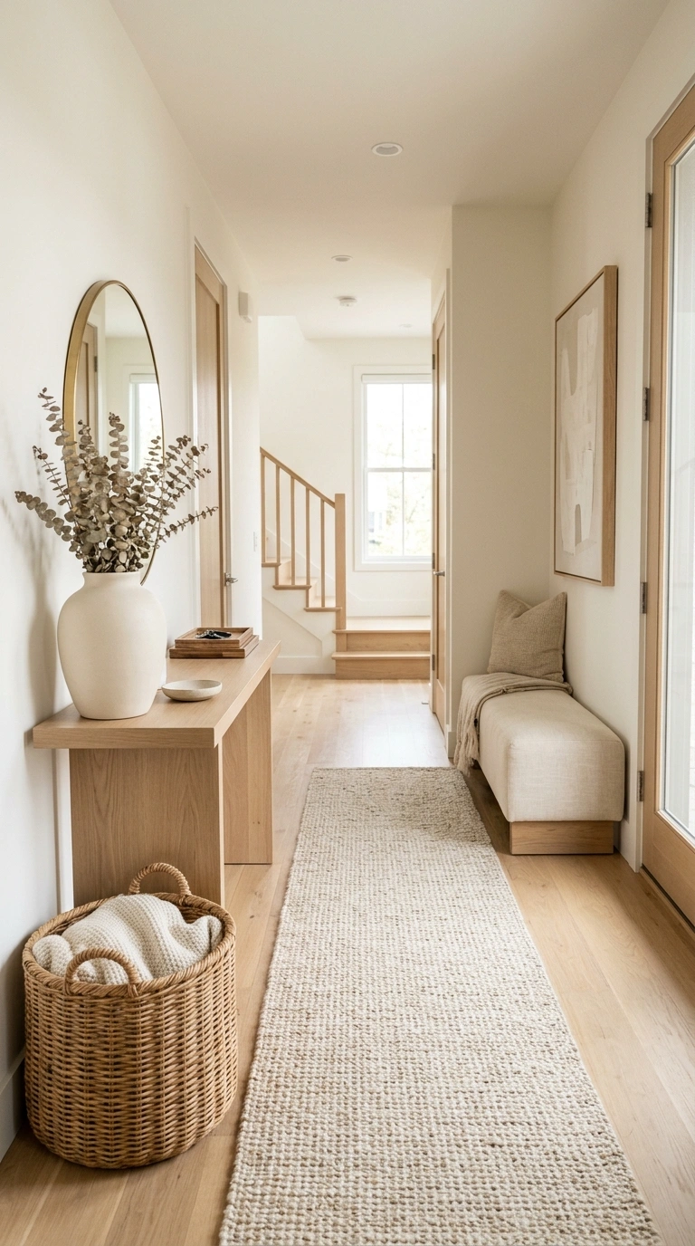 24 Large Entry Hallway Ideas for a Stylish First Impression 13 012 Soft Neutral Palette A large entry hallway decorat