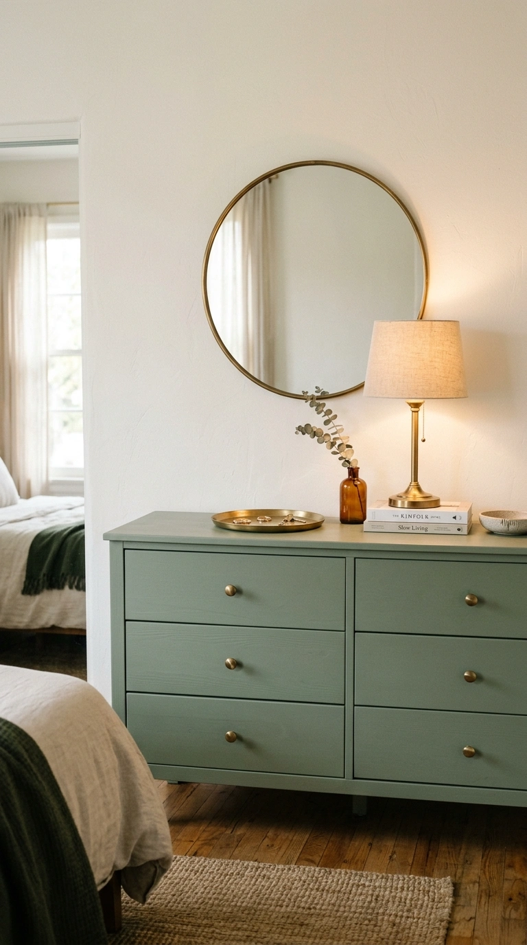 013 13 Brass and Sage Accents A sage green bedroom dre