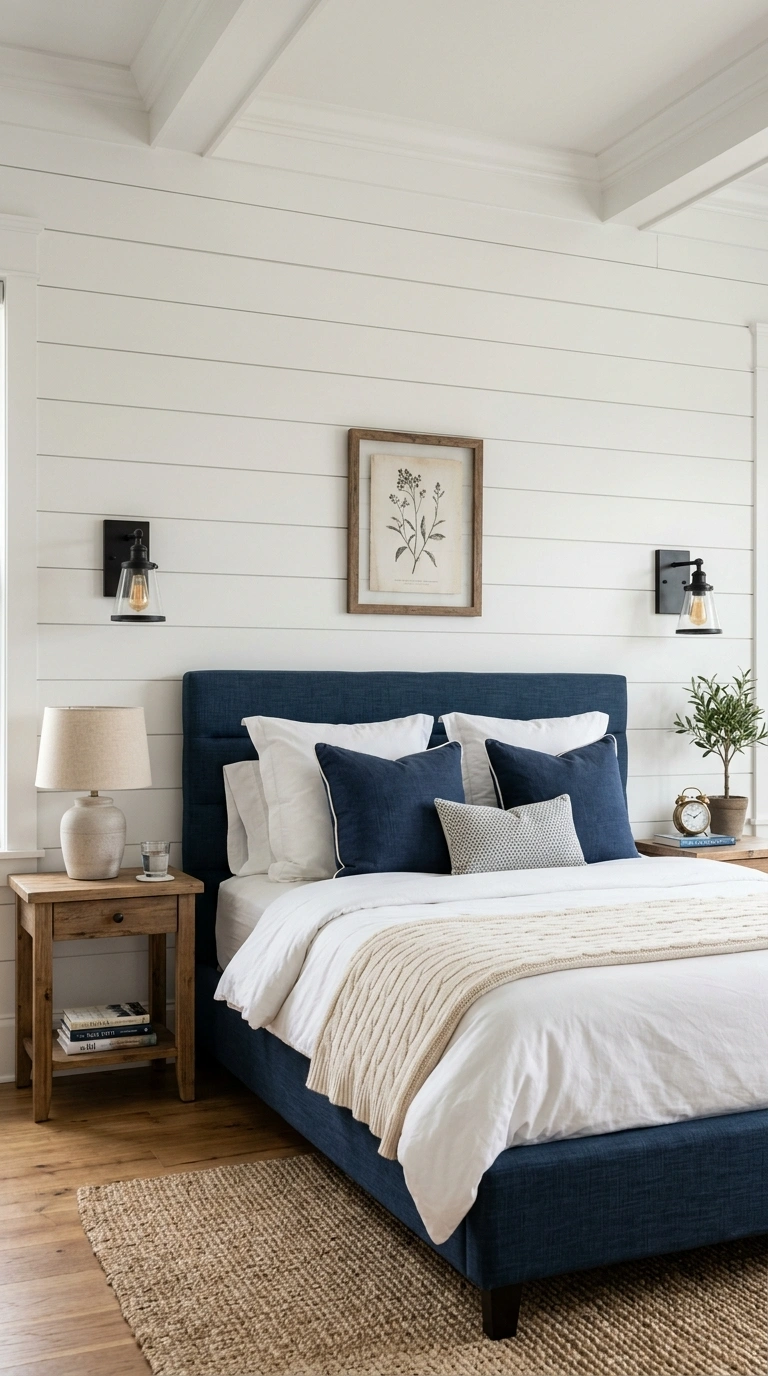 013 13 White Shiplap Wall A white painted shiplap acce