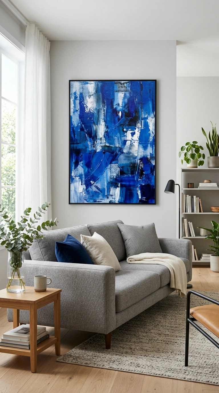 013 Cobalt Blue Art A large abstract cobalt blue paint