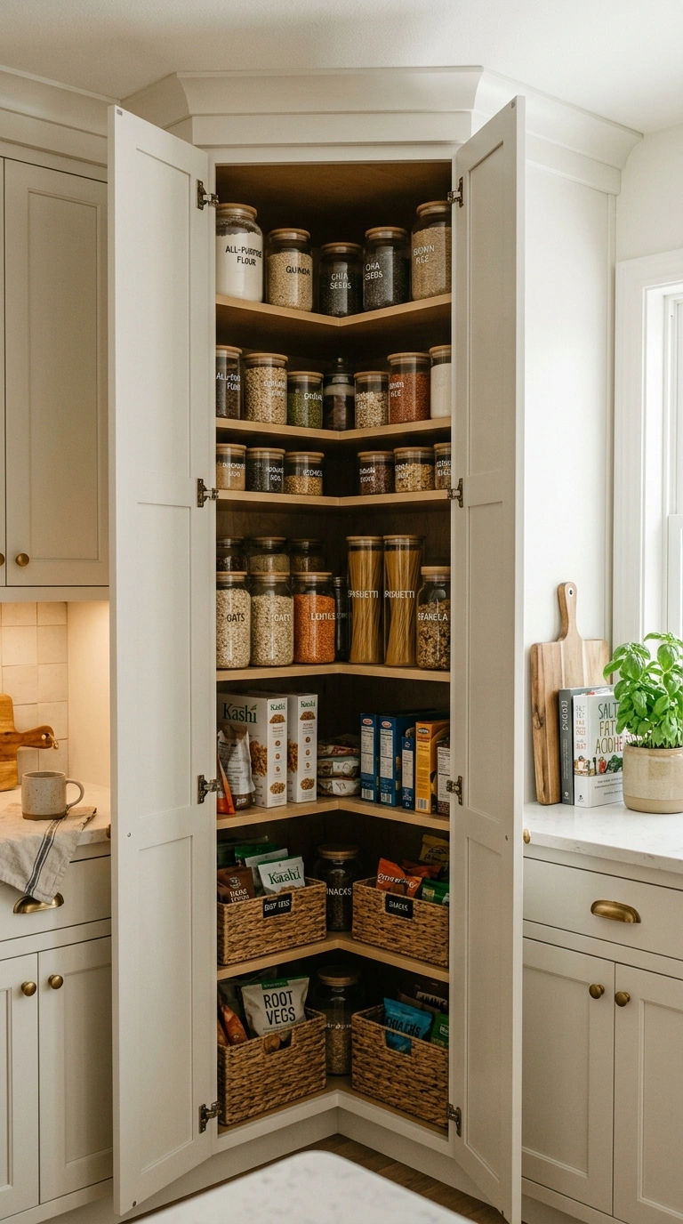 013 Kitchen Corner Pantry A kitchen corner featuring a