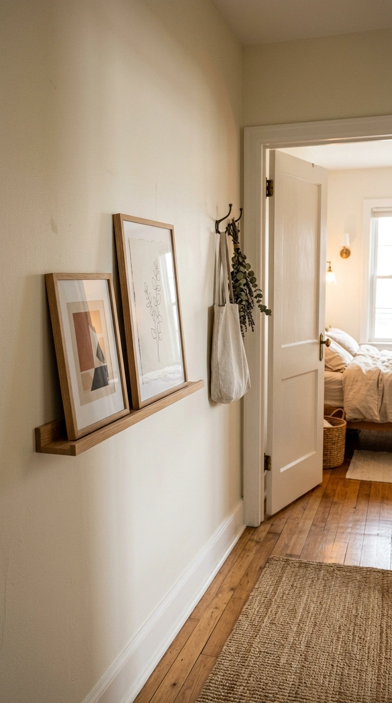 013 Small Art Ledge A narrow hallway near a bedroom do