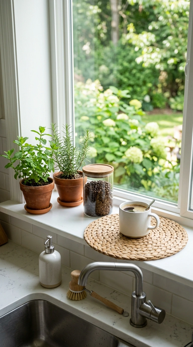 013 Windowsill Coffee Spot A deep kitchen windowsill a