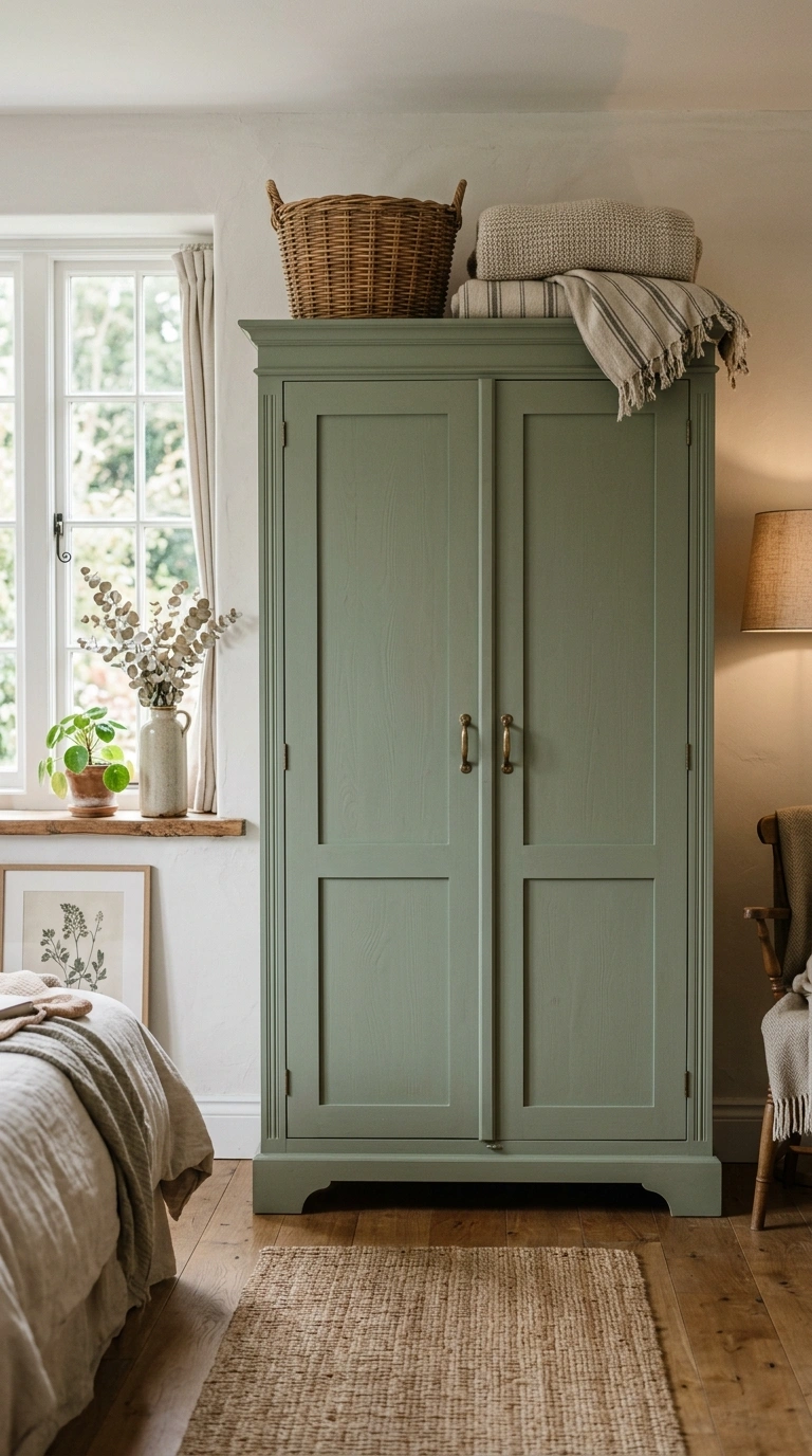 014 14 Sage Green Wardrobe A bedroom with a sage green