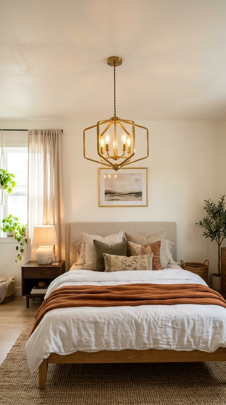 014 Statement Pendant Light A bedroom ceiling with a b