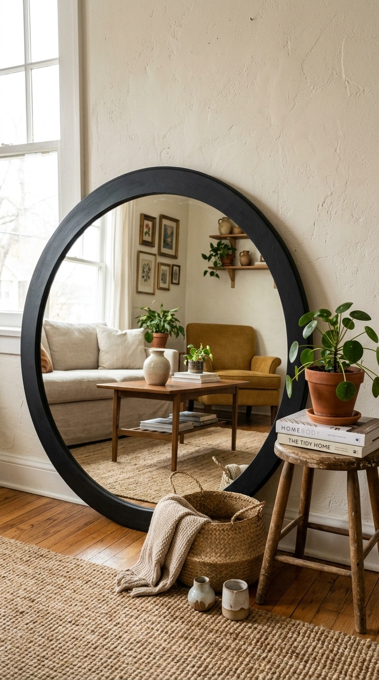 015 15 Thrifted Mirror Update A large round mirror wit