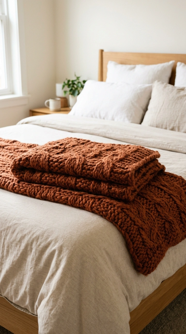 015 Cozy Throw Blanket A chunky knit throw blanket in