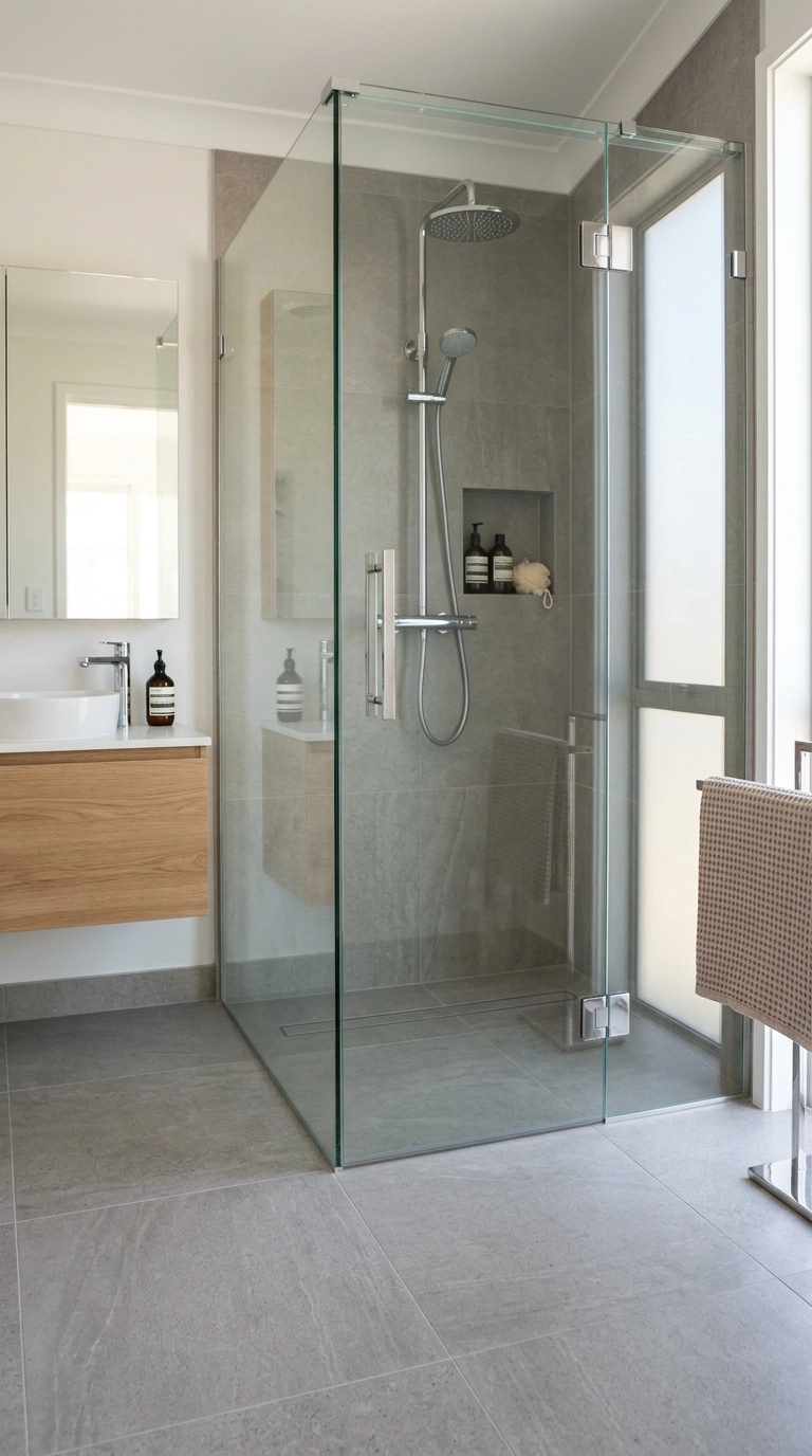 015 Frameless Glass Enclosure A fully frameless glass