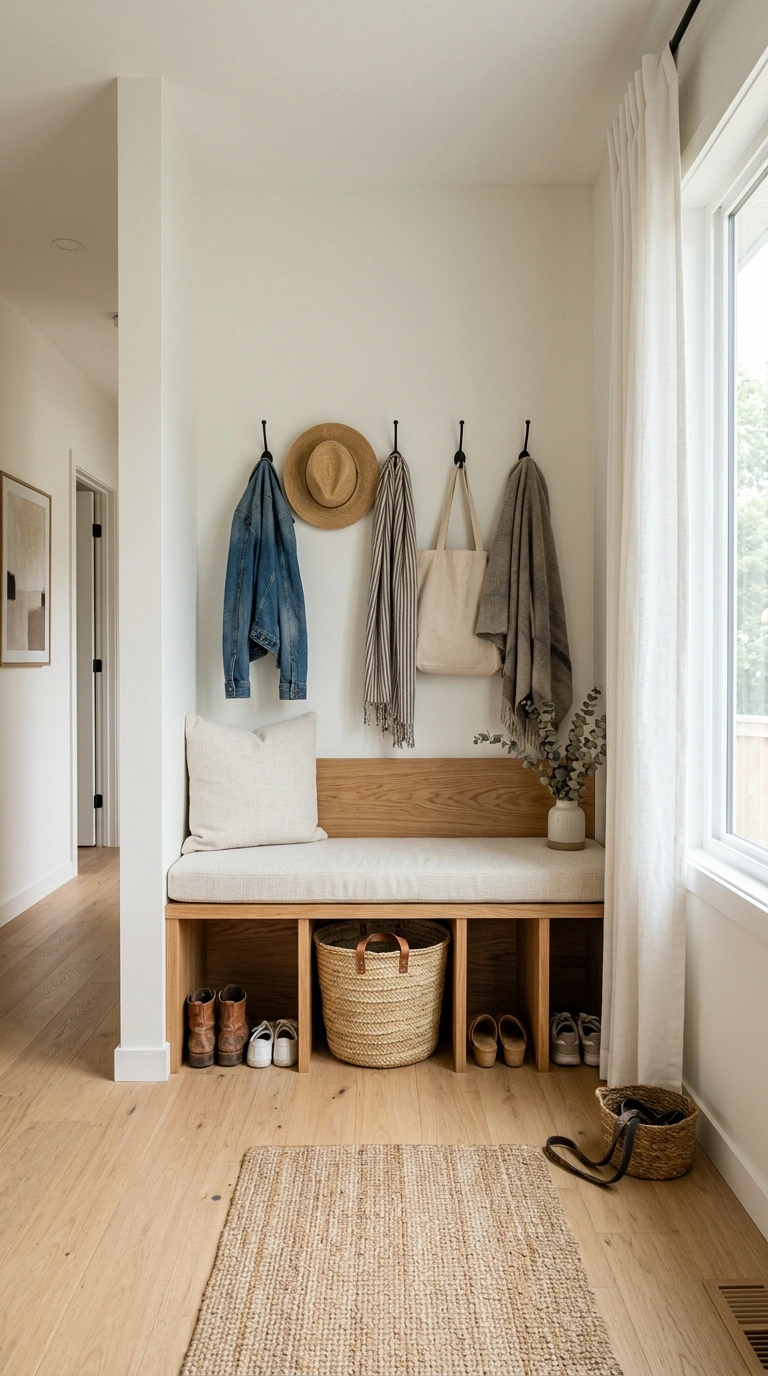 24 Large Entry Hallway Ideas for a Stylish First Impression 18 017 Built In Bench Nook A spacious hallway with a buil