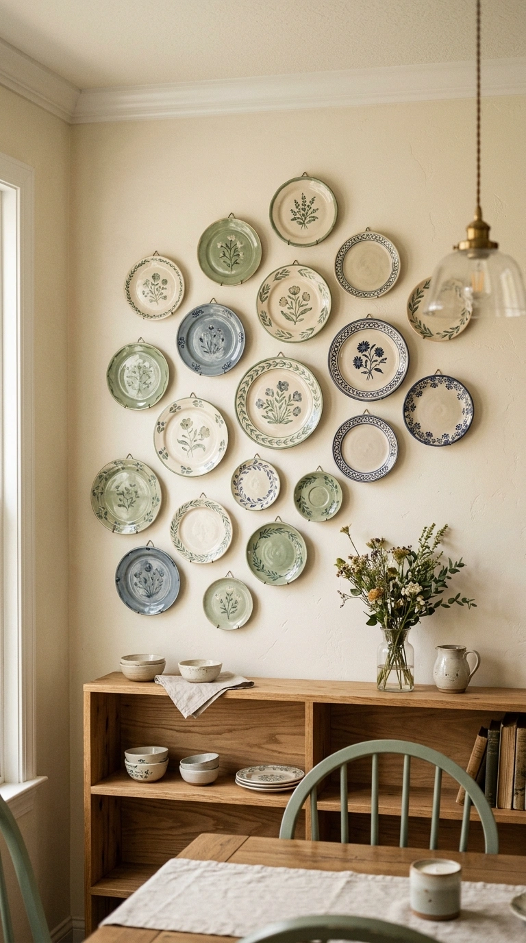 017 Ceramic Wall Plates A dining room wall near the ce