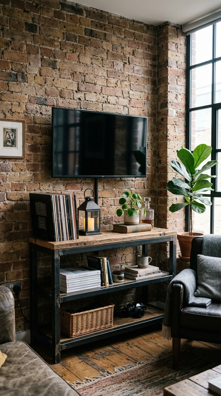 017 Industrial Metal Console An industrial style livin