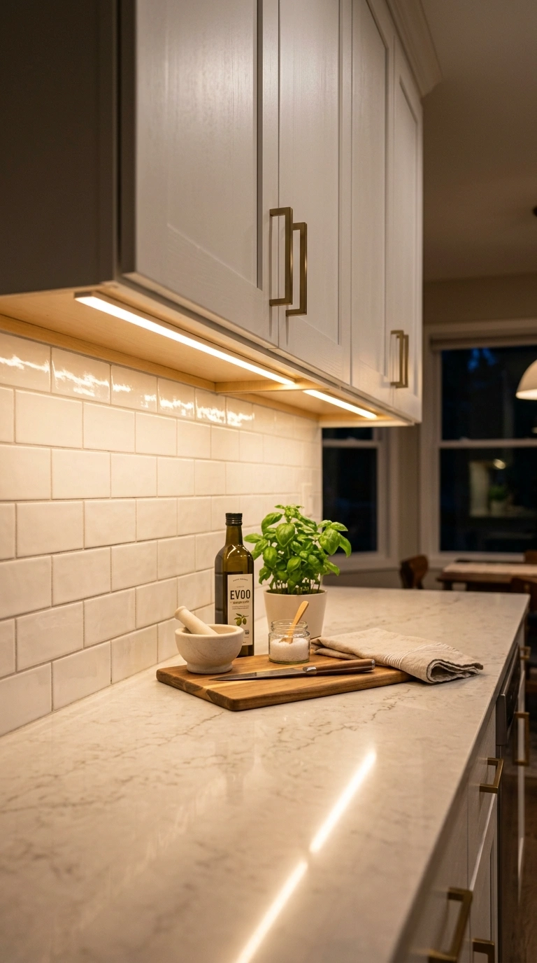 23 Functional U-Shaped Kitchen Ideas That Maximize Every Inch 19 018 Under Cabinet Lighting A kitchen counter section l
