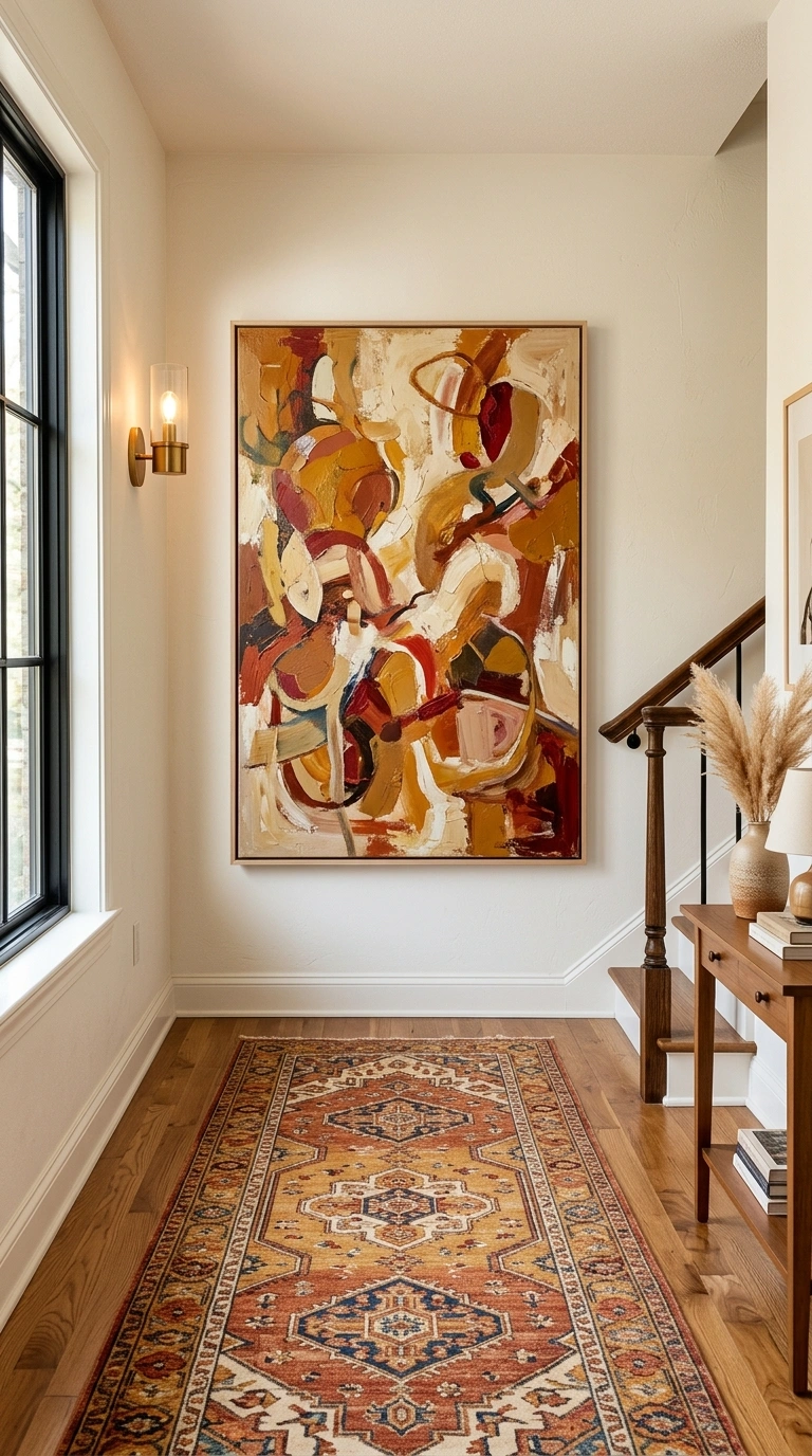 019 Abstract Canvas Art A hallway wall with a single l