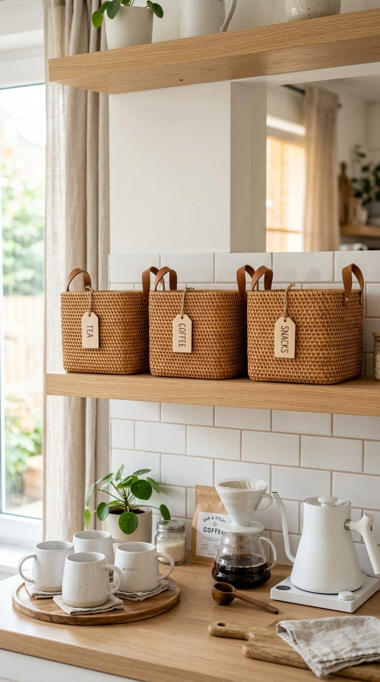 019 Rattan Basket Storage Three woven rattan baskets l