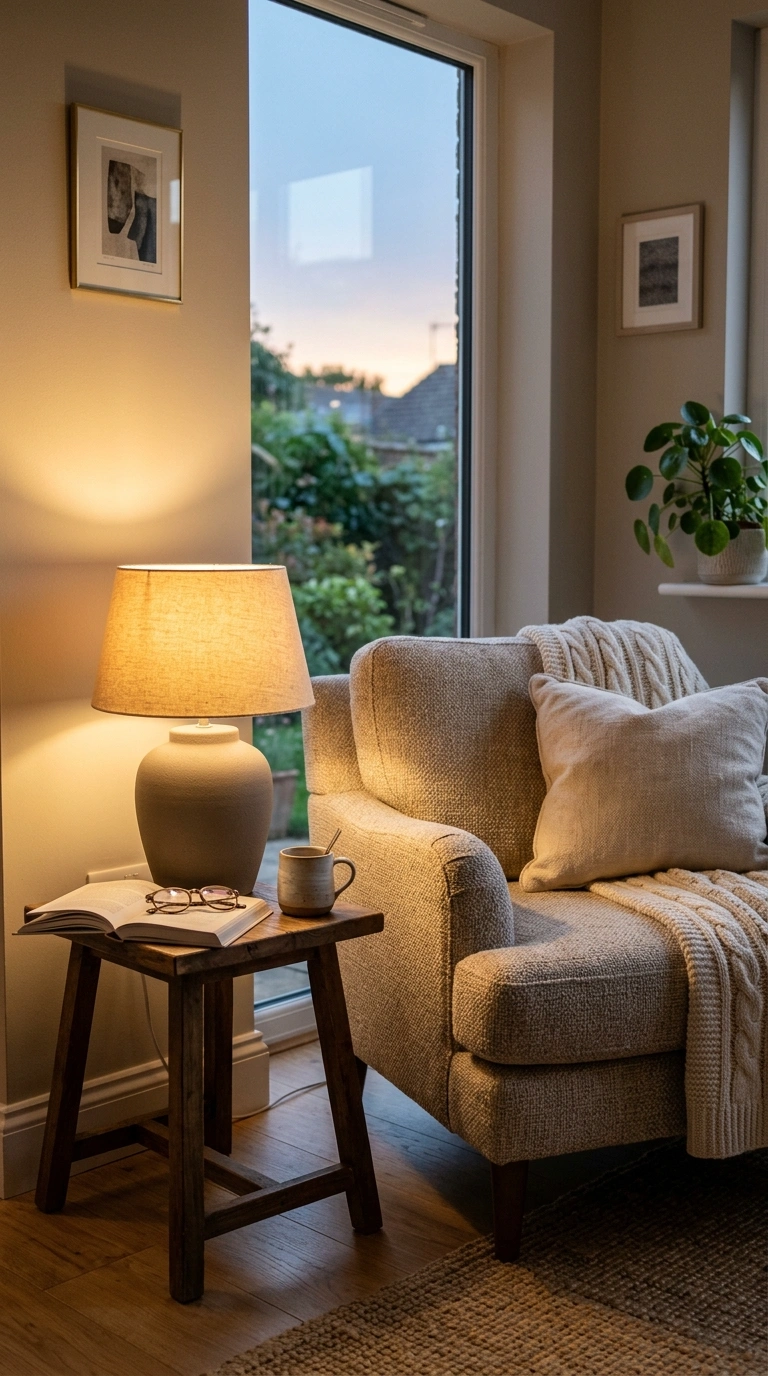 019 Warm Ambient Lighting A living room corner featuri