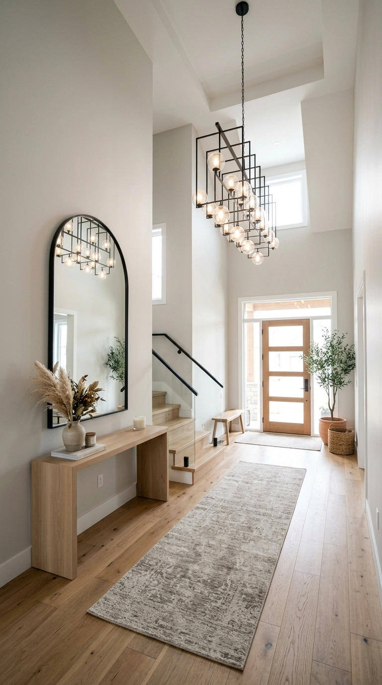 24 Large Entry Hallway Ideas for a Stylish First Impression 22 021 Large Foyer Chandelier A tall spacious foyer with