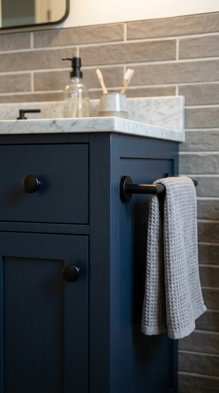 021 Matte Black Hardware A bathroom vanity featuring m