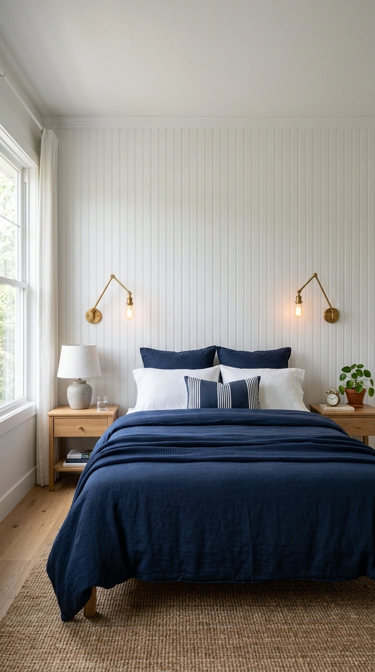 022 22 White Beadboard Headboard A floor to ceiling wh
