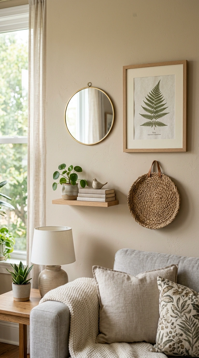23 Easy Wall Decor Ideas to Make Any Room Look Brand New 23 022 Mixed Media Collage A living room wall styled with