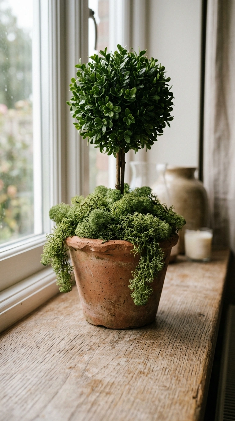 25 Dollar Tree Fall Decor Ideas That Look Expensive 26 025 25 Faux Moss Base Layer A small topiary pot with f