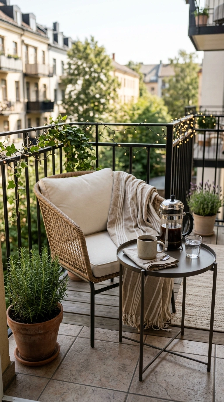 027 Balcony Coffee Corner A small weatherproof side ta