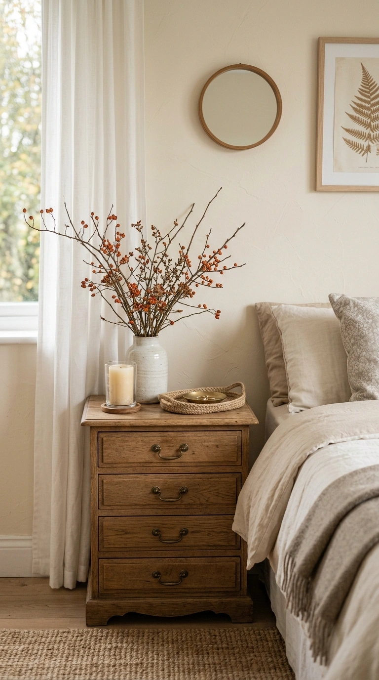 028 Seasonal Decor Swap A small bedroom dresser styled