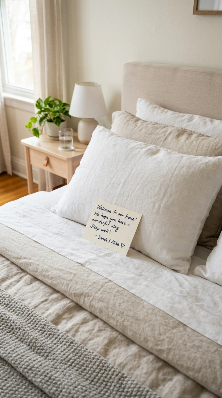 029 Personal Touch Notes A guest bed pillow with a sma