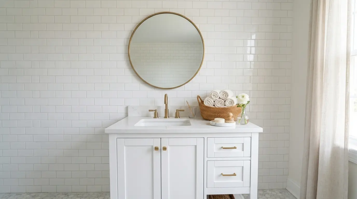 19 Elegant Guest Bathroom Decor Ideas You'll Want to Copy 1 Bright guest bathroom vanity 202608142242
