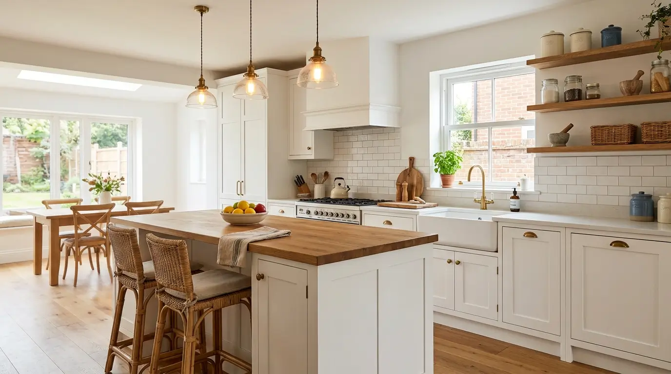 Kitchen with wooden island 202608221302