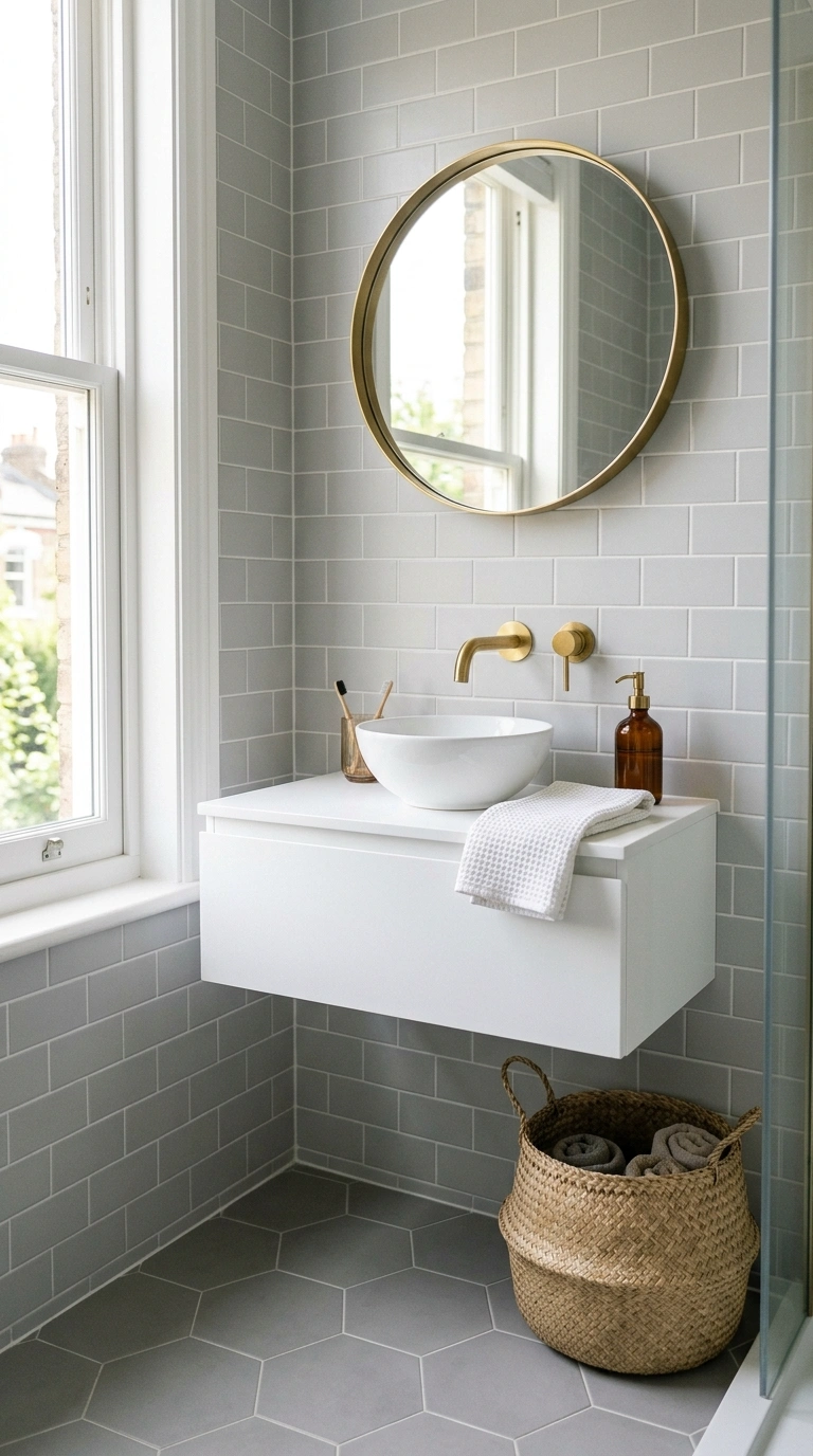 001 1 Floating Vanity Shelf A small bathroom with a wh