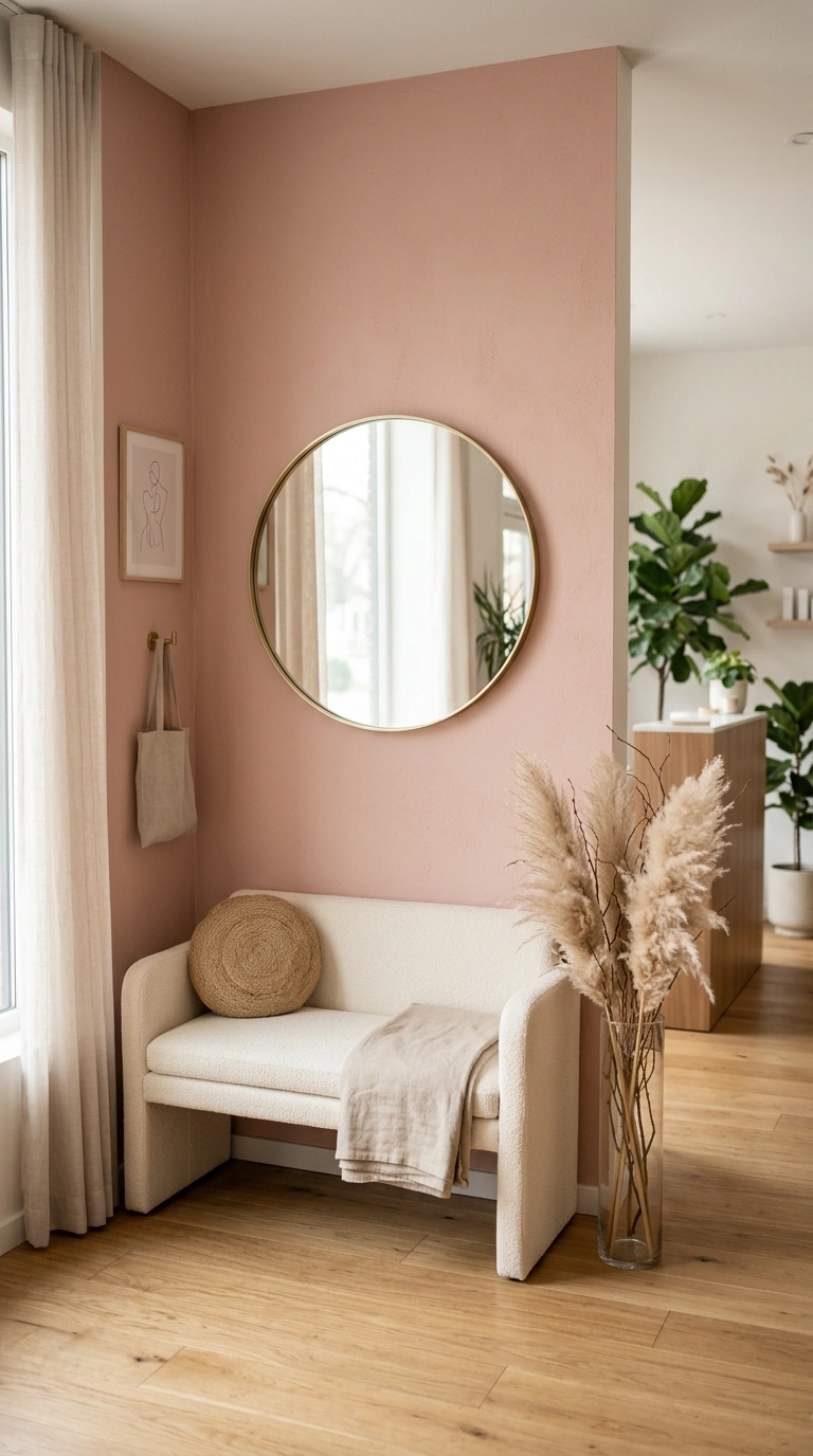 22 Stunning Beauty Salon Interior Design Ideas on a Budget 2 001 Blush Pink Walls A salon reception corner with a m