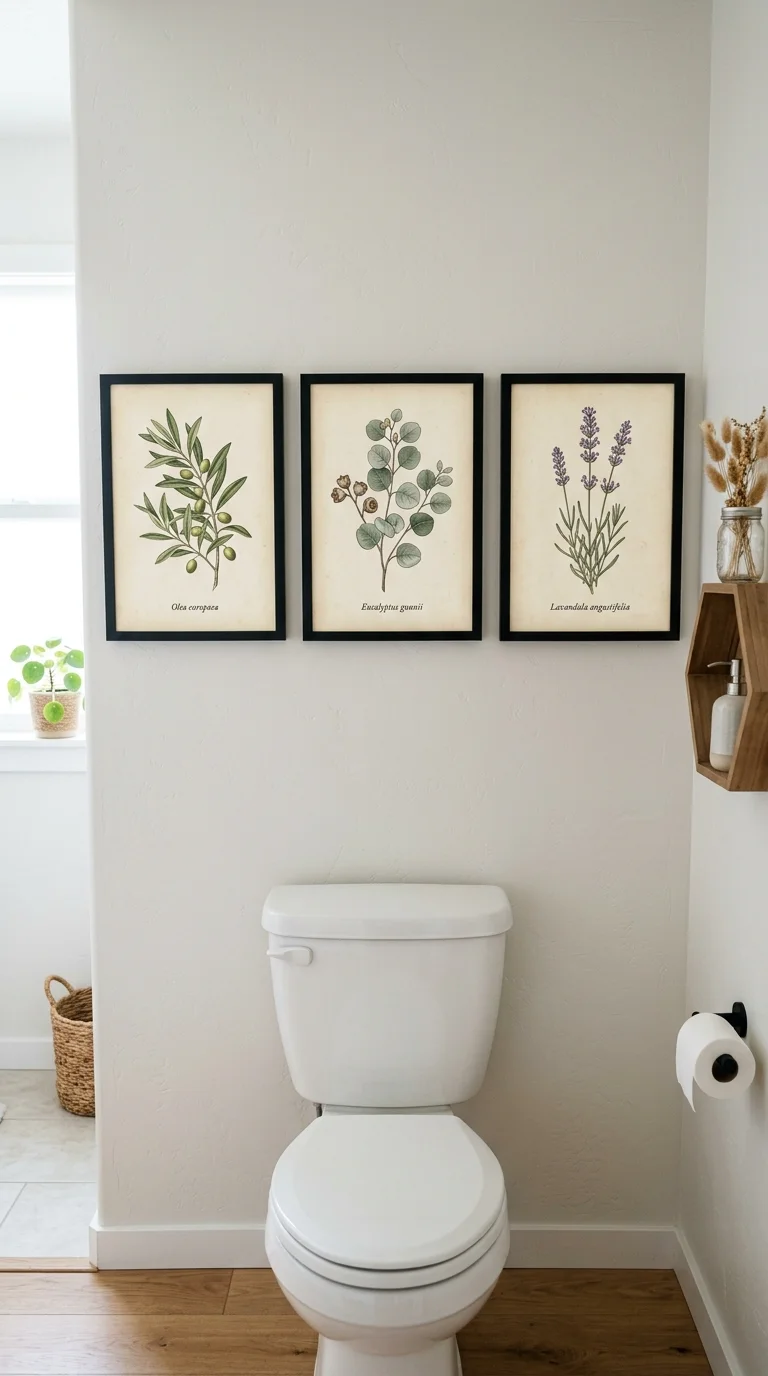 001 Botanical Print Trio Three matching framed botanic