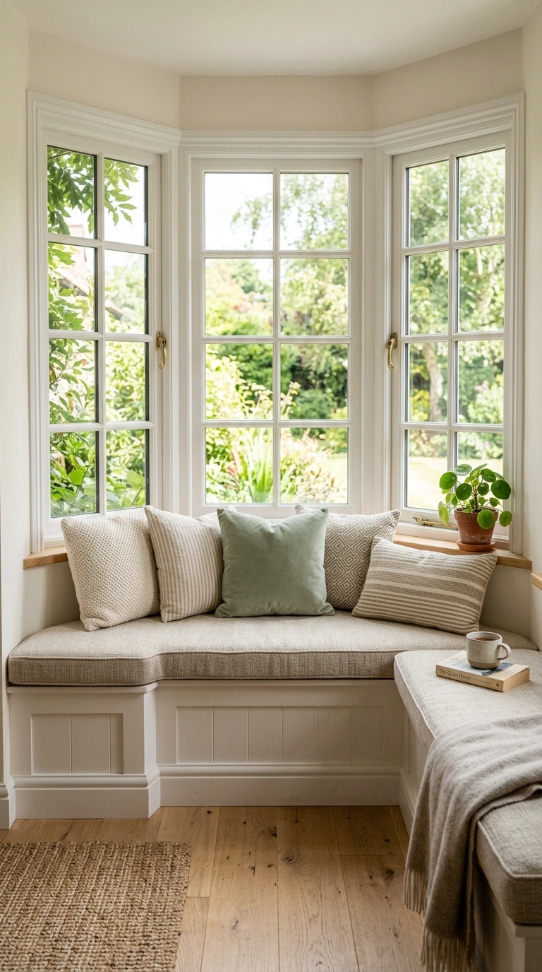 001 Built In Window Seat A bay window with a custom bu