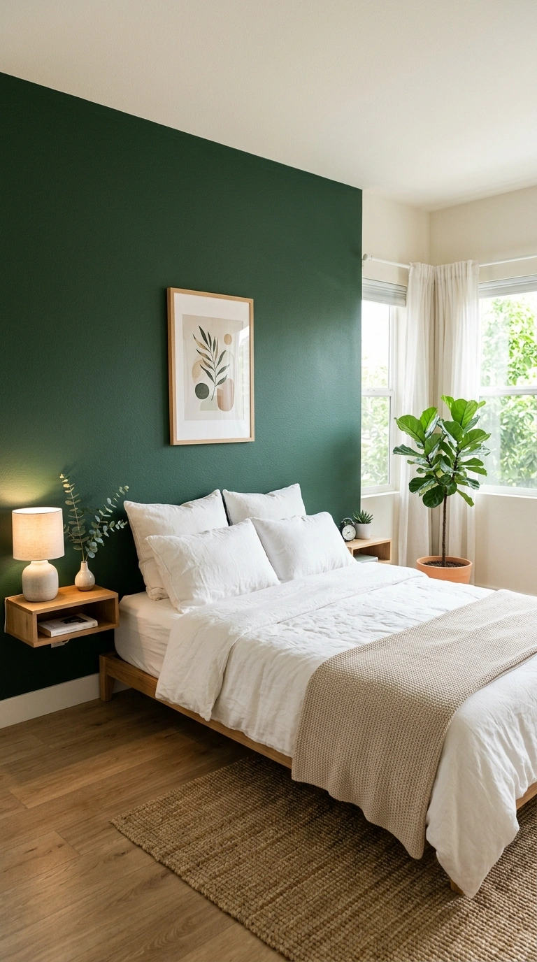 19 Easy Wall Ideas To Make Any Room Look New 2 001 Deep Color Accent Wall A bedroom with one wall pai