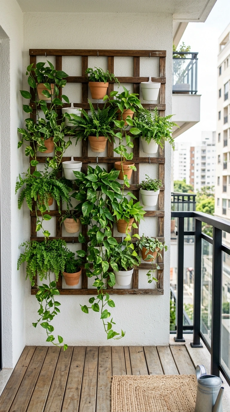 002 Hanging Plant Wall A small balcony wall fitted wit